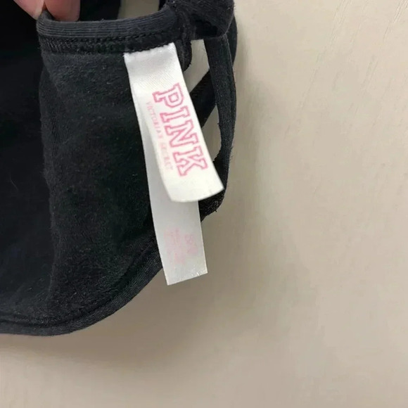 Victoria's Secret PINK Black Sports Bra Size Small Fun Back - Picture 4 of 4